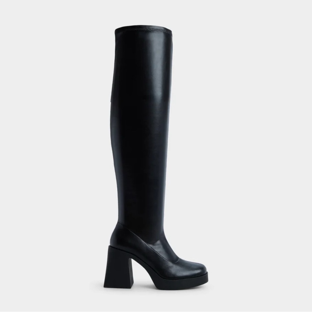 ALDO Maritza Black Platform Knee High Boots Bratz 10